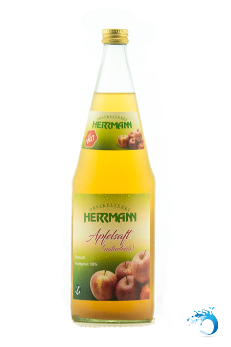 6 Flaschen Herrmann ~ Apfelsaft naturtrüb 1,0 Liter ~ seit 1927 