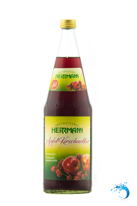 6 Flaschen Herrmann ~ Apfel-Kirschnektar 1,0 Liter ~ seit 1927